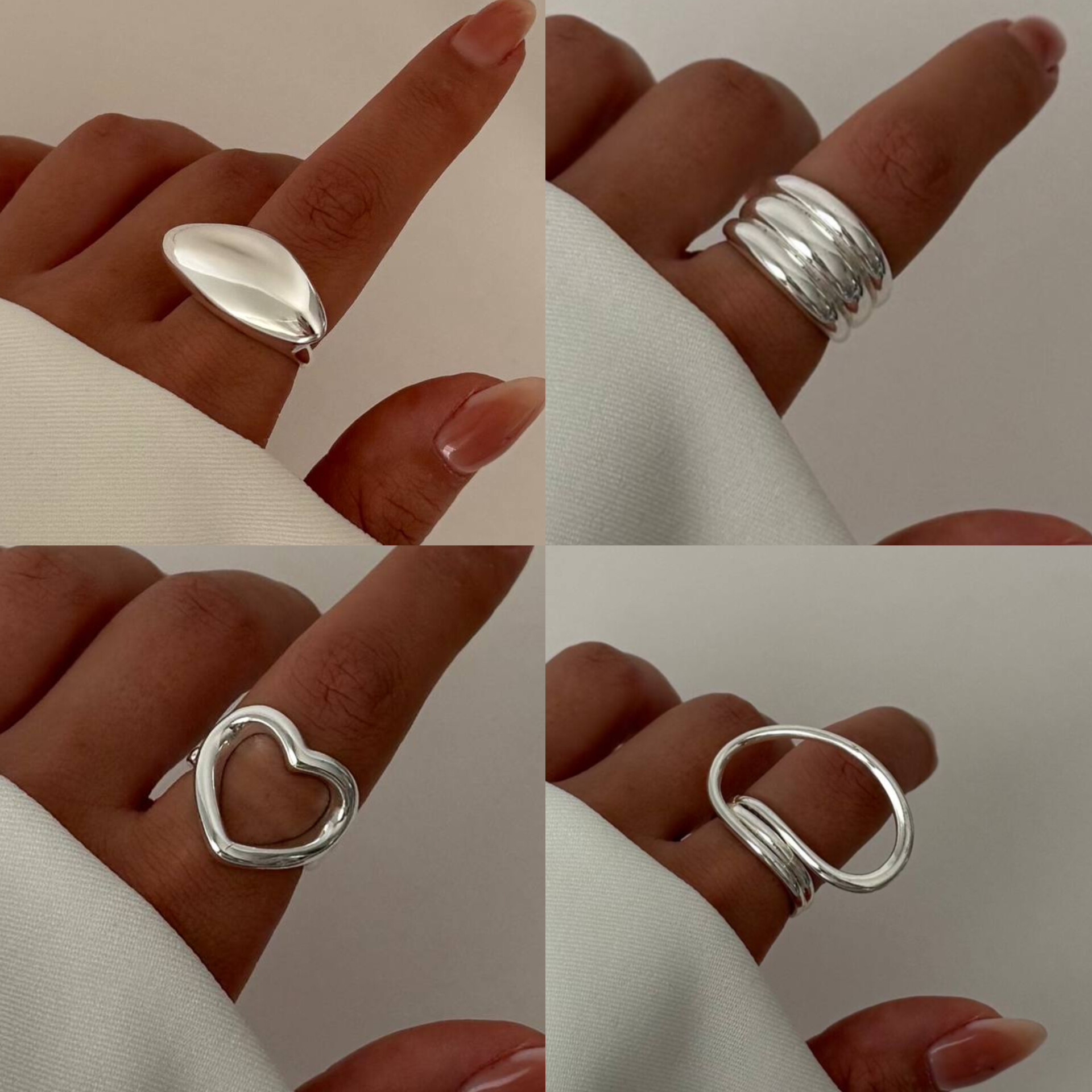 انگشتر تکی آبکاری نقره - کد33023
